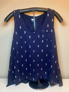 Old Navy Navy Pineapple Print Sleeveless Tank Top